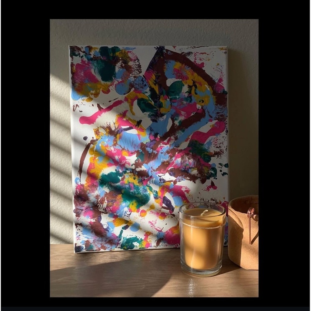 Original Abstract Painting 11x14 Canvas Art "Vegas Lights"